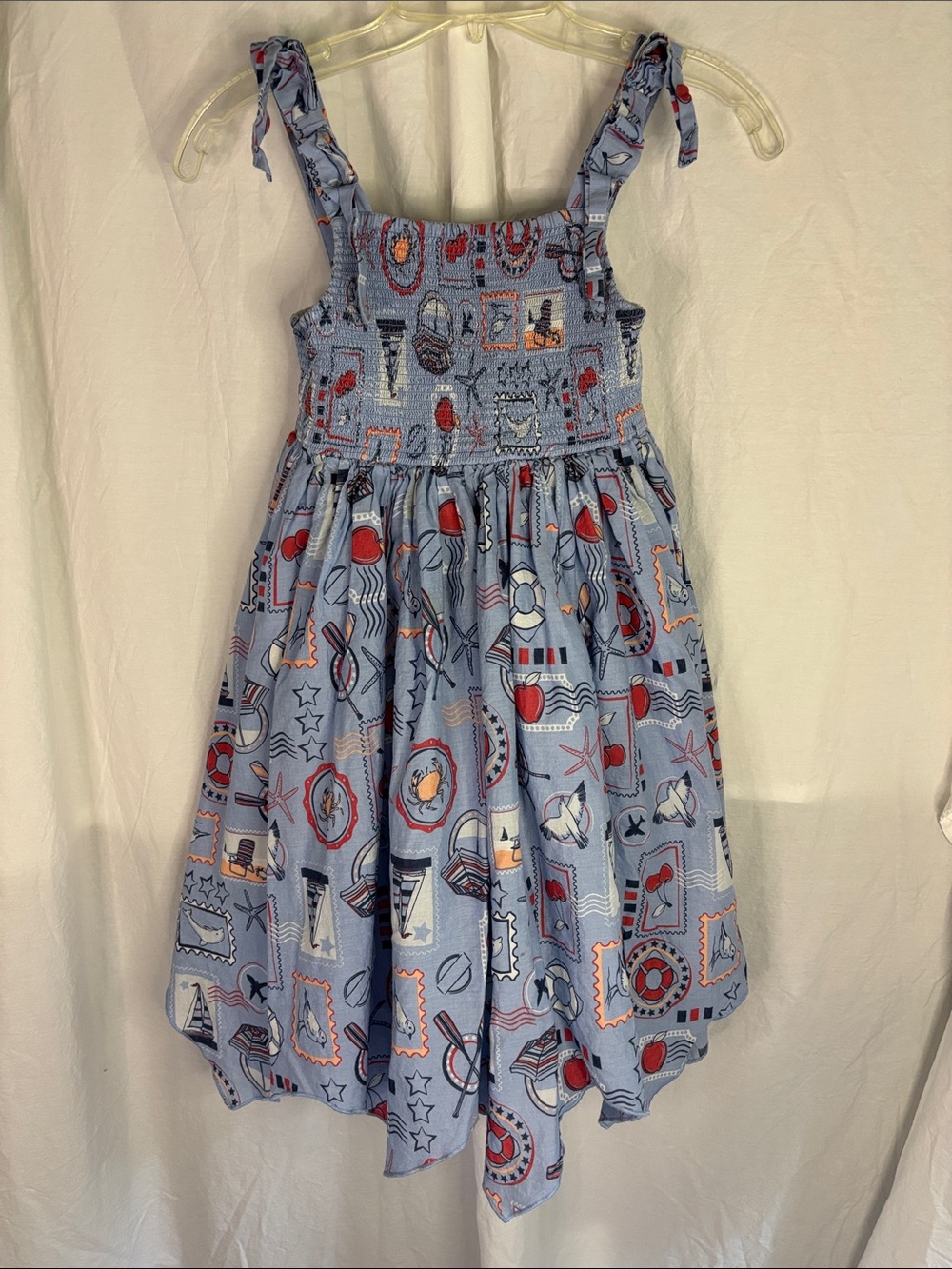 Girls Tommy Bahama Light Blue Nautical Print Sundress